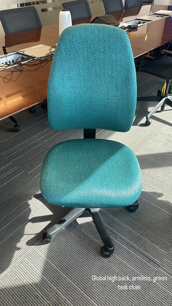 High-back green task chair