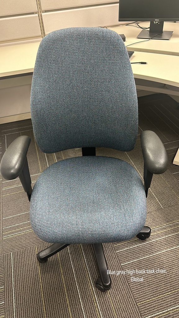 High-back blue/grey task chair