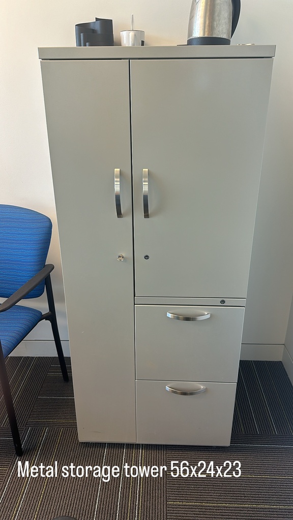 Metal storage tower, 56x24"