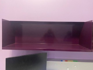 Metal, wall-mounted shelf, purple or grey