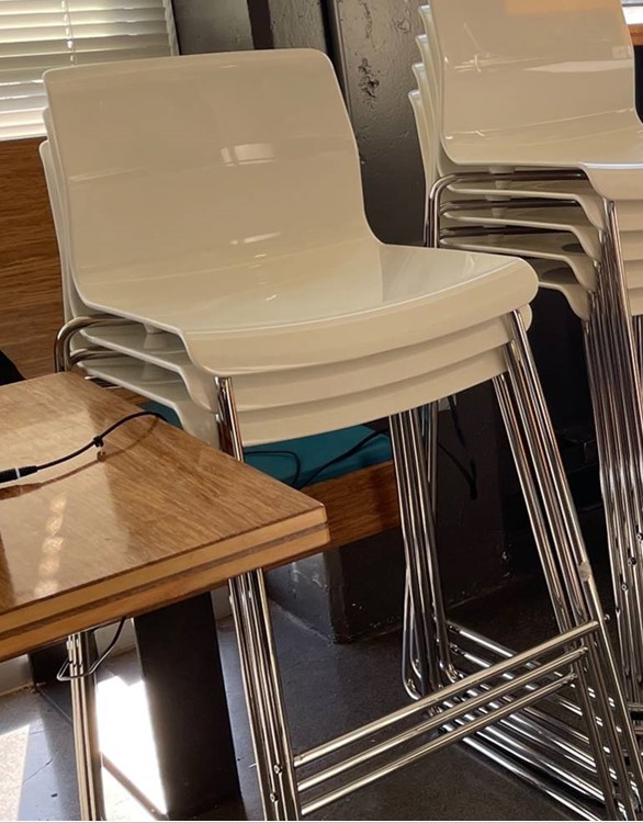 White Stacking Bar Stools