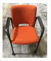 Vista II ORANGE, with Arms and Casters (21.50Wx25.50Dx33H)