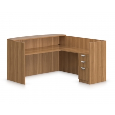 L Shaped Reception Desk w/ Transaction Top (Photo Representation)