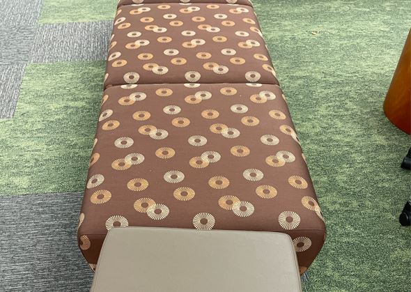 Patterned Beige Cube Seats