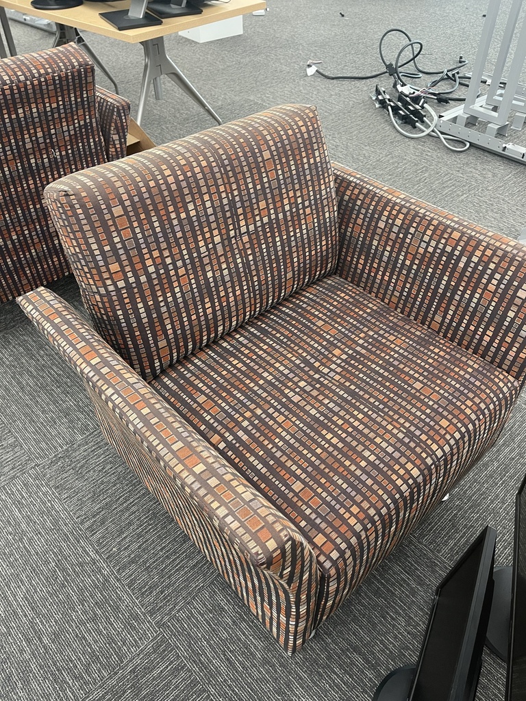 Brown Patterned Lounge Chairs