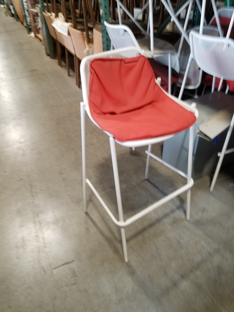 Steelcase Stool w/ Red Seat Cushion