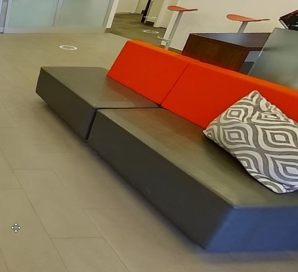 Grey and Red Lounge Chair