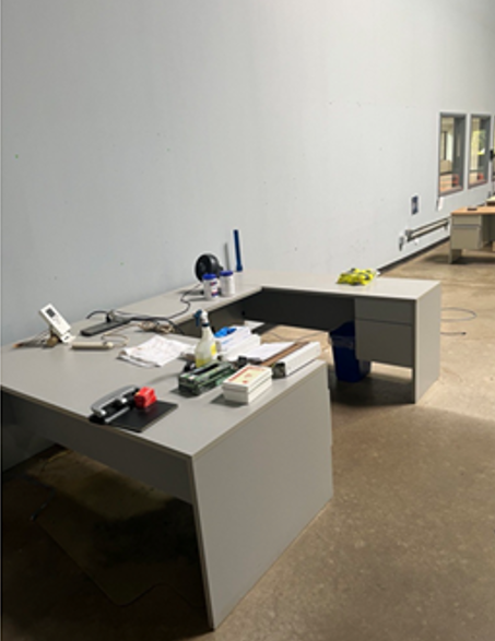 U Shaped Desk - 3 sections (36"x72" front, 24"x45" opening, 20"x72" back, 29" height)