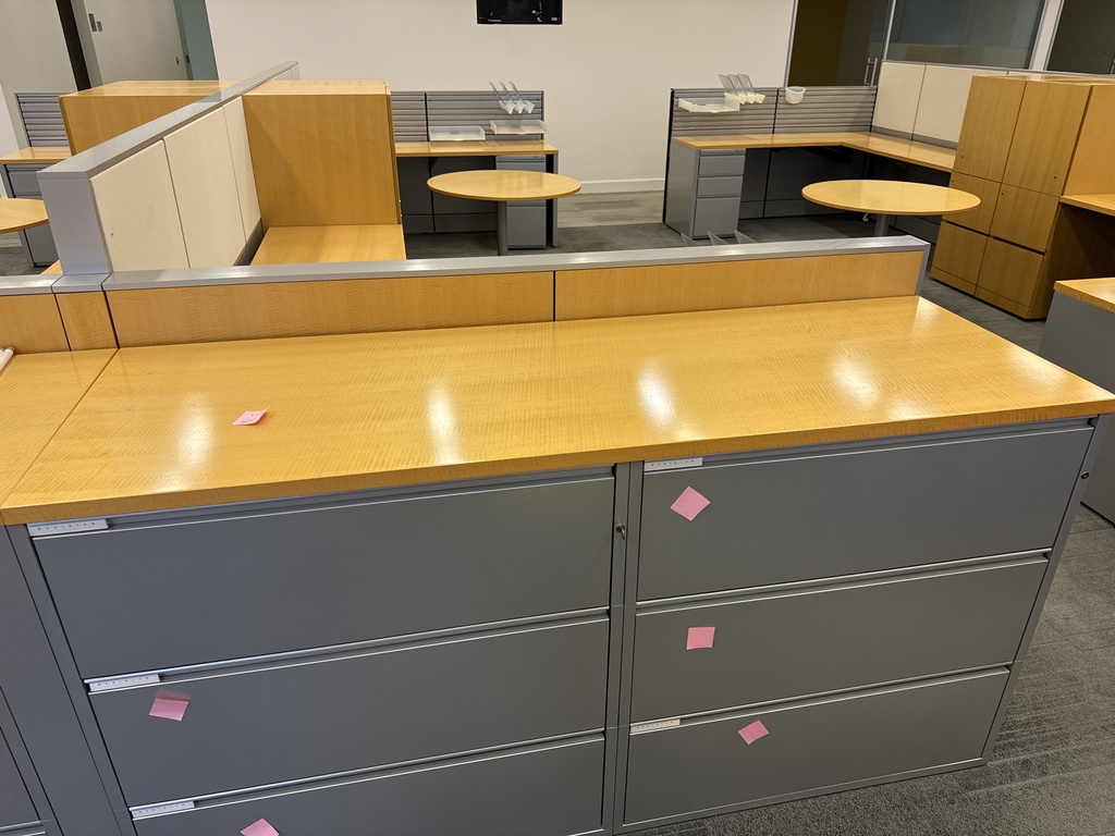 Double Filing Cabinet with Wood Top