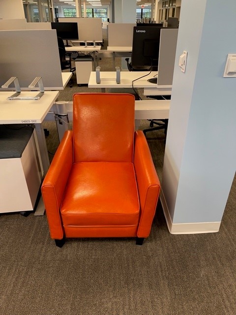 Orange Leather Lounge Chair