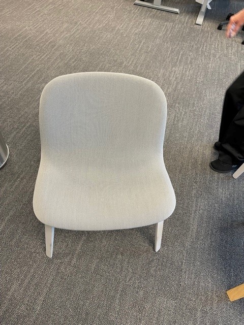 Grey Upholstered Chair with Wood Legs
