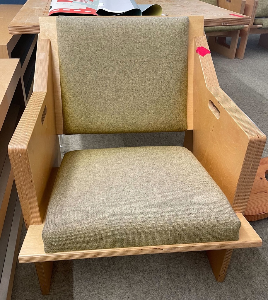 Muted Green Upholstered Wood Chair