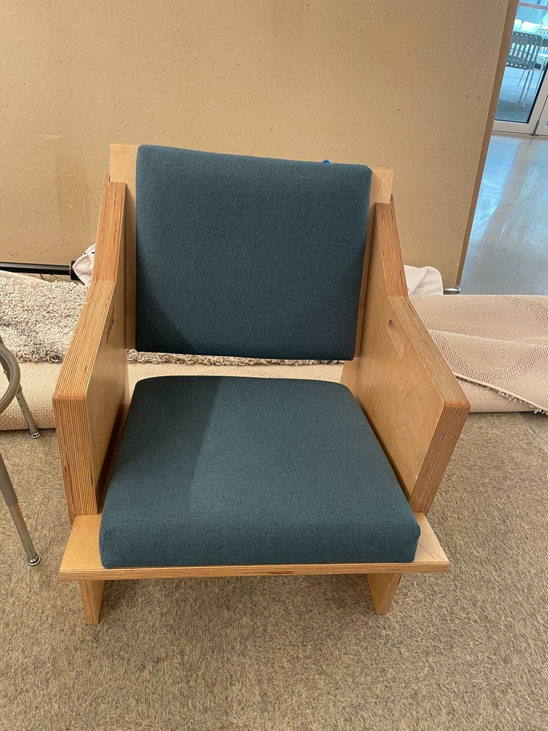 Teal Upholstered Wood Chair