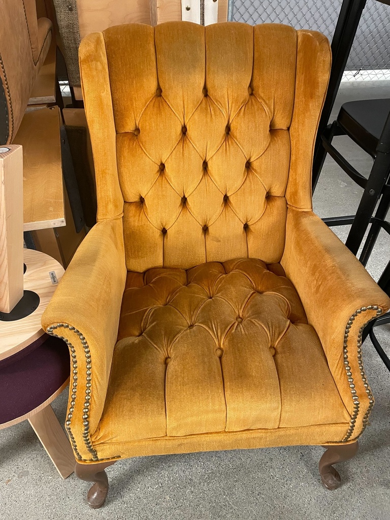 Yellow Velvet Lounge Chair 