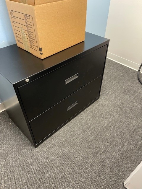 Black 2 Drawer Lateral Filing Cabinet 