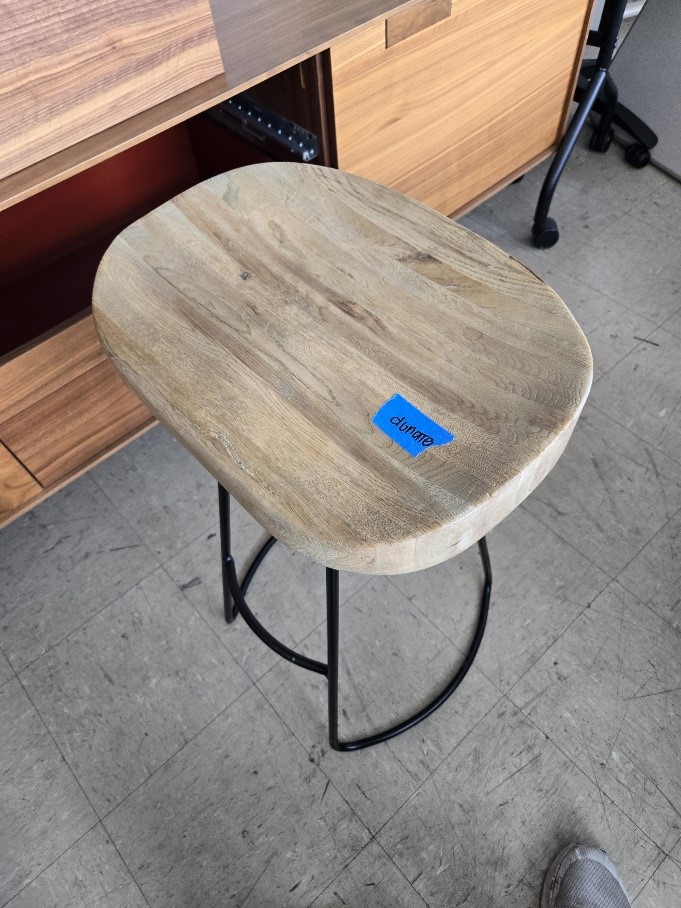 wooden seated stool