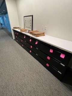 3 - DRAWER LATERAL FILE CABINETS W/ COMMON WOOD TOP