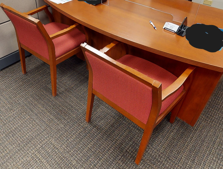 Red Wooden Guest Chair (solid back)