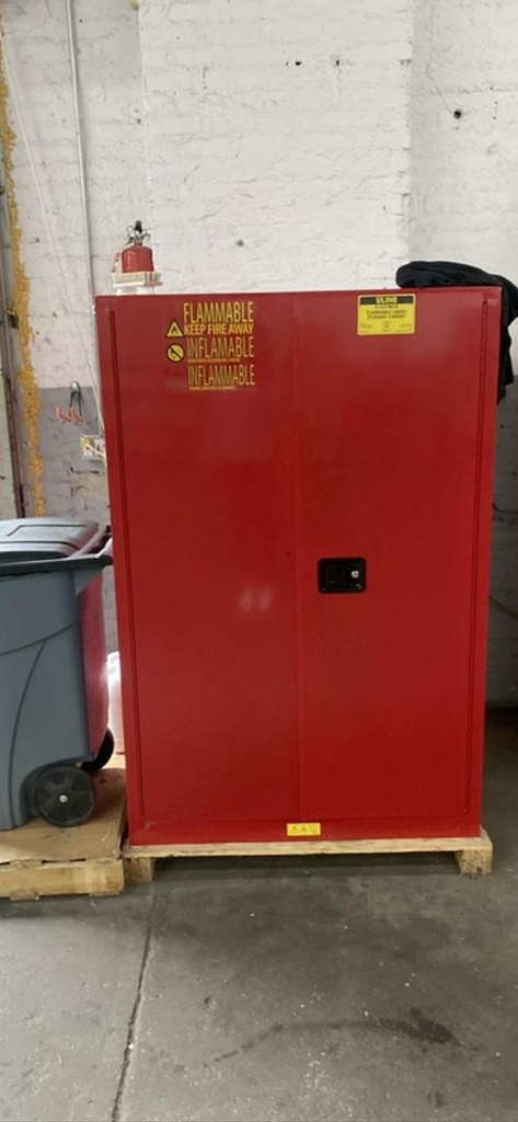 Uline - flammable liquid storage cabinet - 43”x34”x64.5