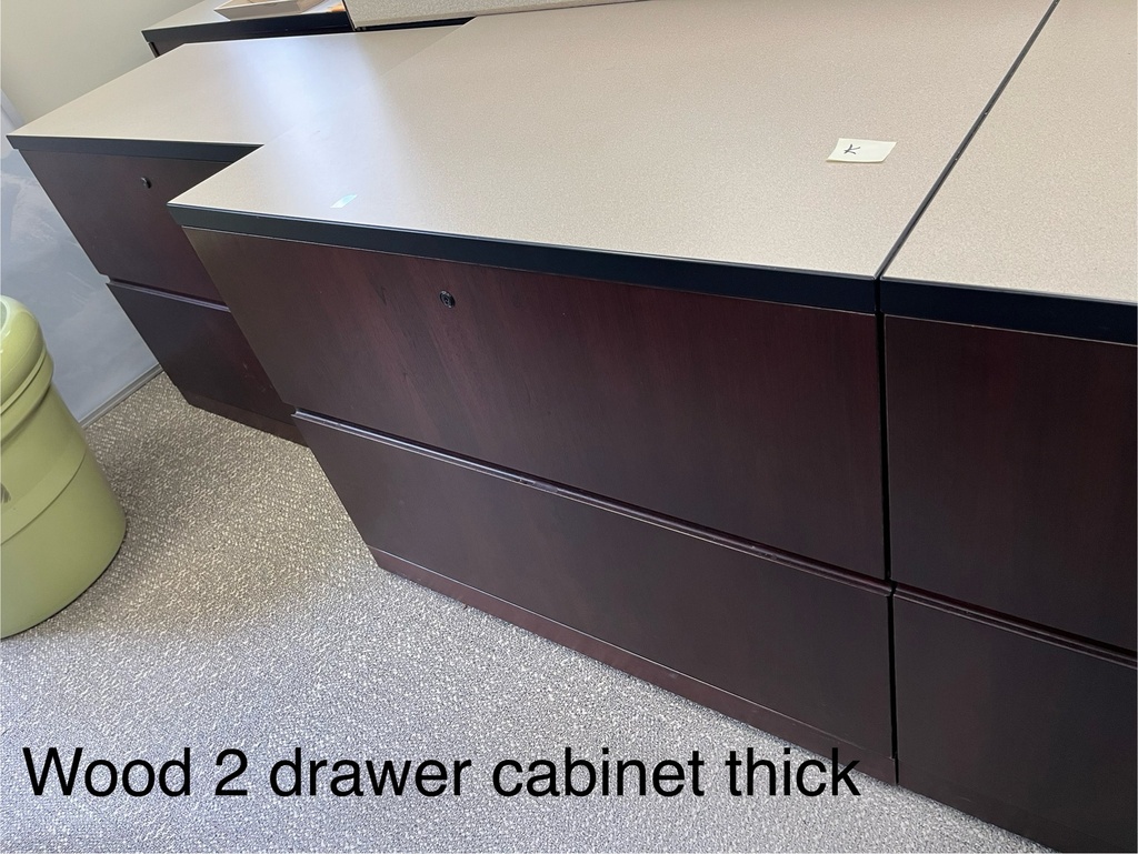 Wood 2 Drawer Cabinet Thick