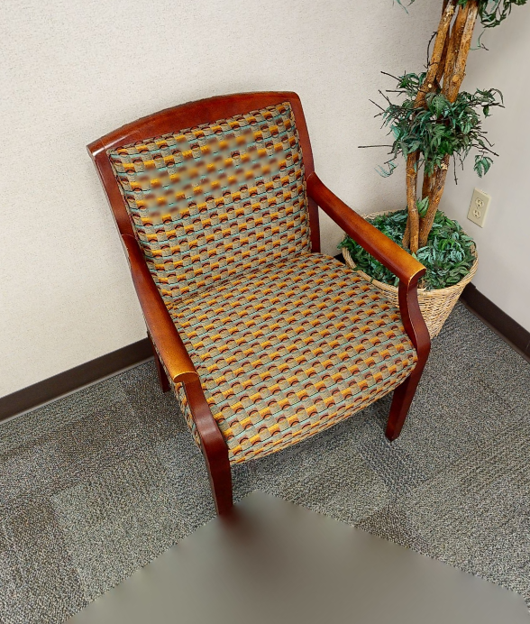 Patterned Wooden Guest Chair