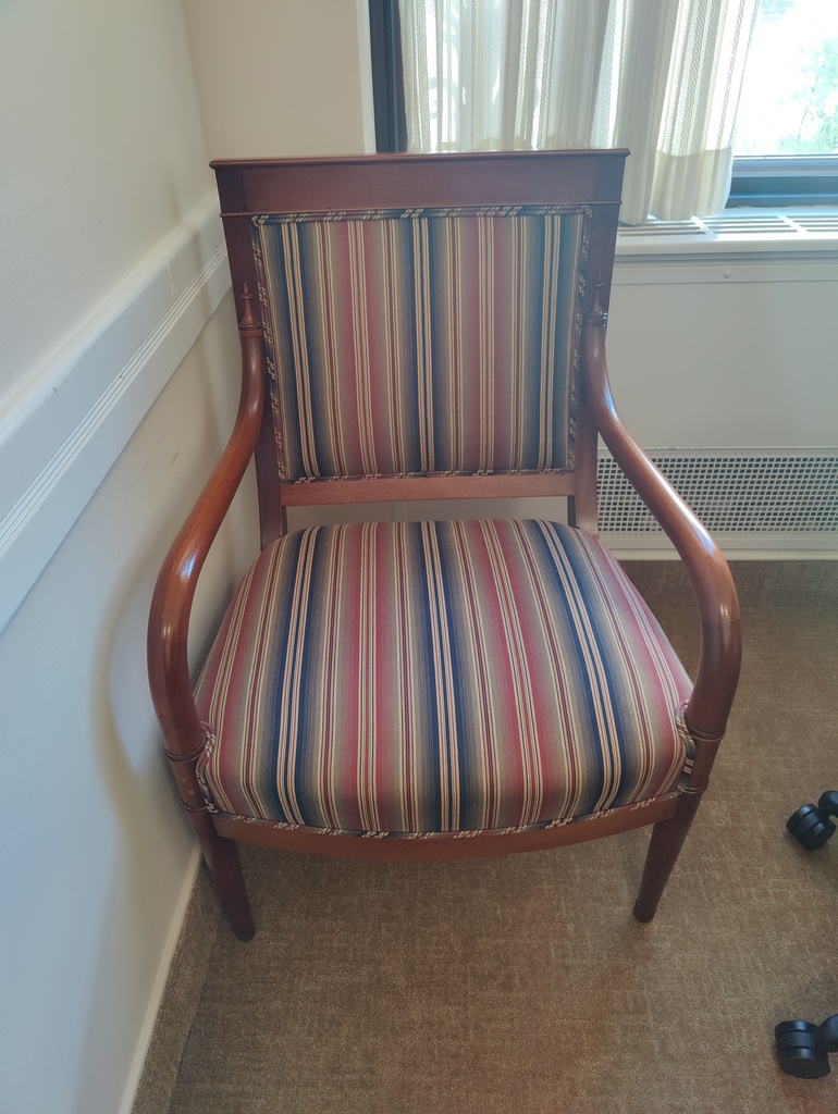 Wood Guest Chairs with Stripes