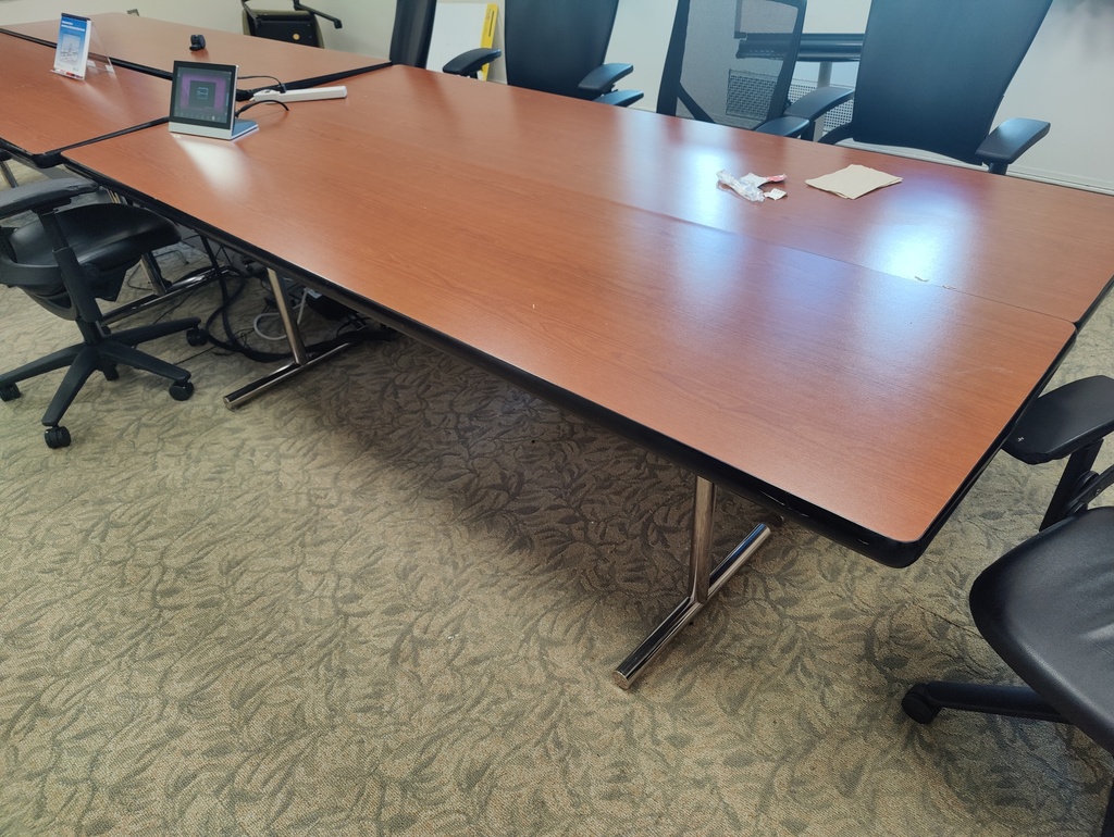 Wooden Meeting Table with Metal Legs 96x24