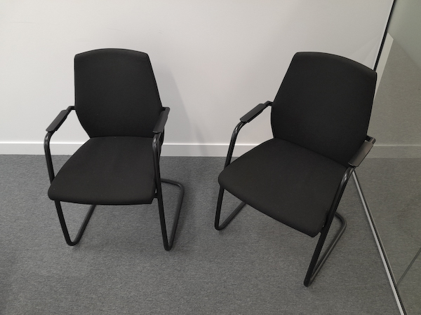 Black skid-base meeting chair