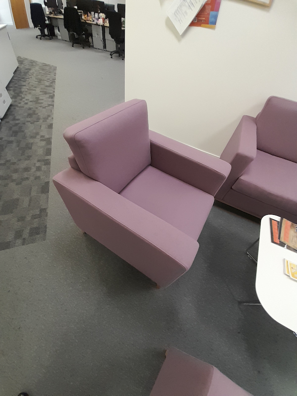 Pink armchair