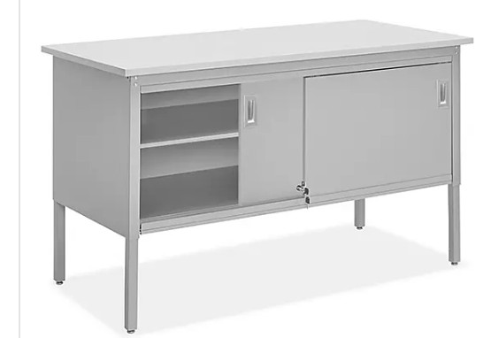 Metal High Credenza with Doors (this is likely 64”H x 32”W) - representative photo