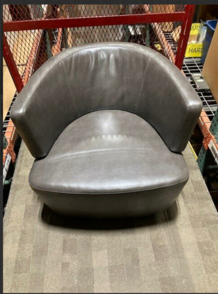 Lounge Chair Swivel, Steelcase, Grey Vinyl