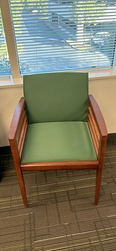 Green Guest Chair w/ Wood Frame