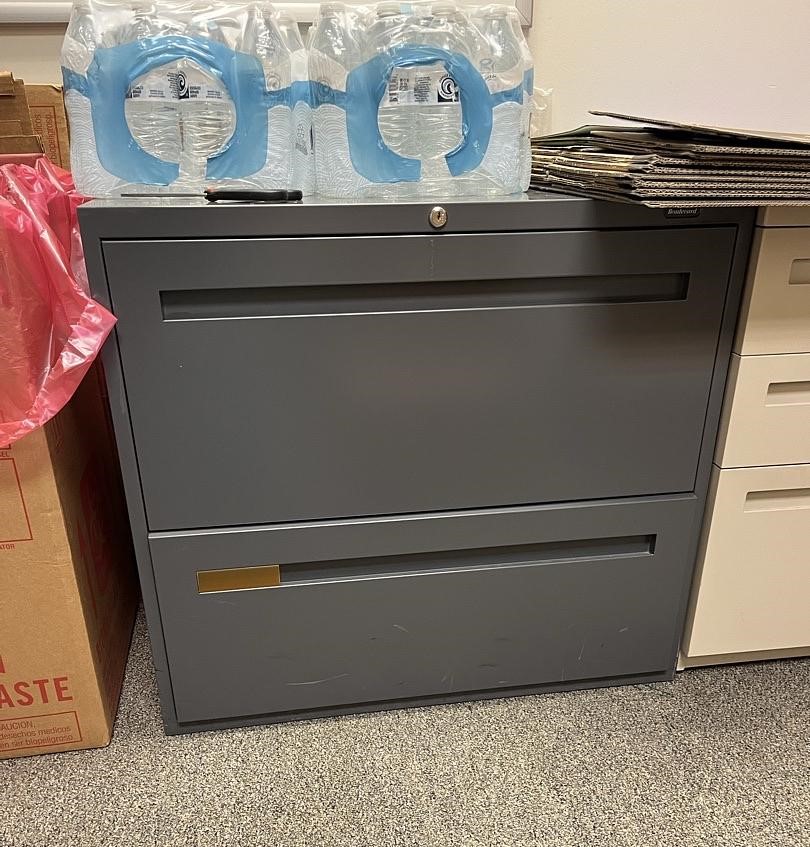 2-Drawer Dark Grey File Cabinet