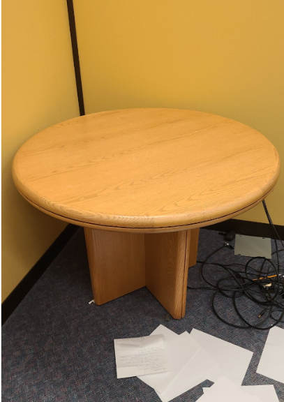 Beige round table - 42" diameter