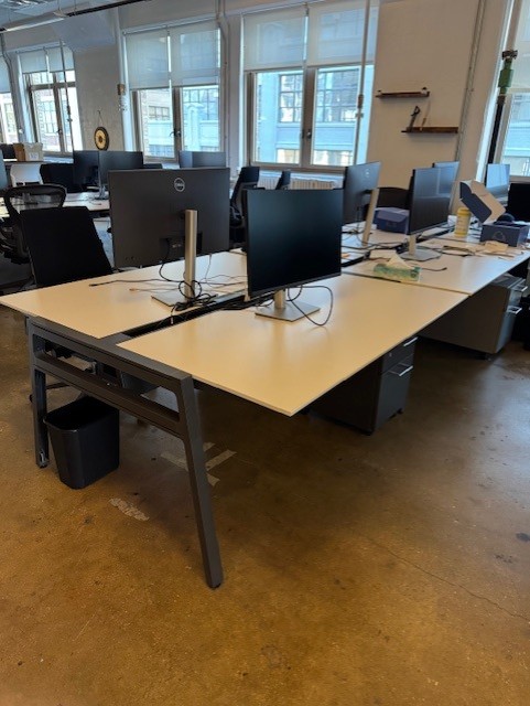 Stationary work tables (cluster of 6)