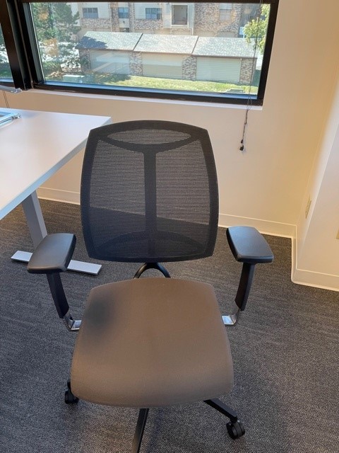 Grey Task Chair with Mesh Back 