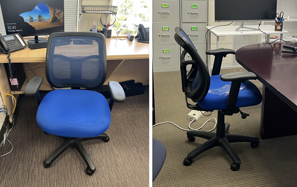 Blue task chairs *poor condition