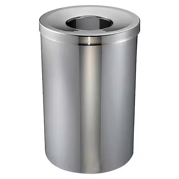 Silver trashcans *photo representation