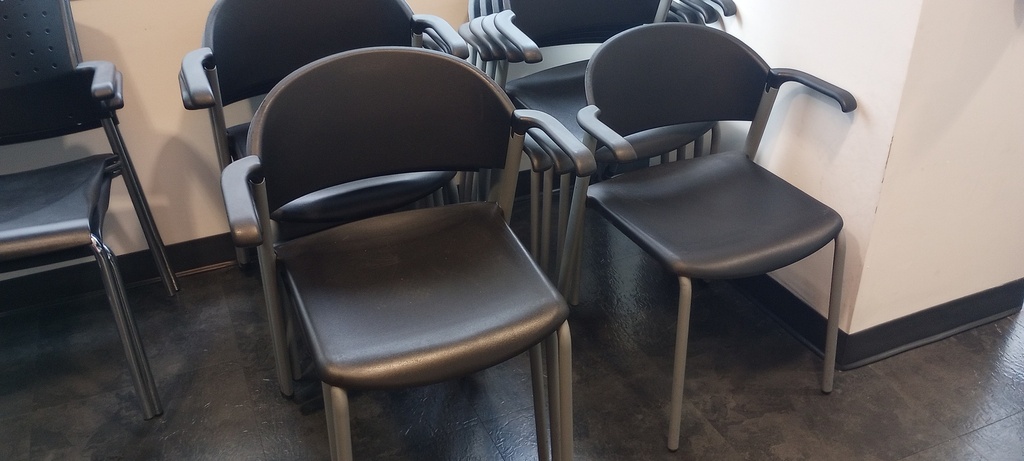 plastic/metal stacking chairs