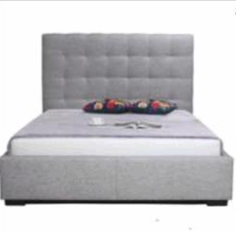 Belle Storage Bed King Light Grey Fabric