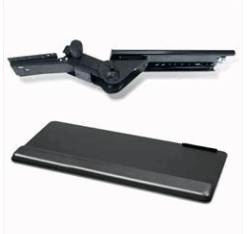 Keyboard Tray, Lift &amp; Lock Dial-a-Tilt Articulating Arm, 21.75" Track, 27" Rectangle Platform