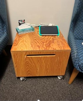 Side Table wood box with casters