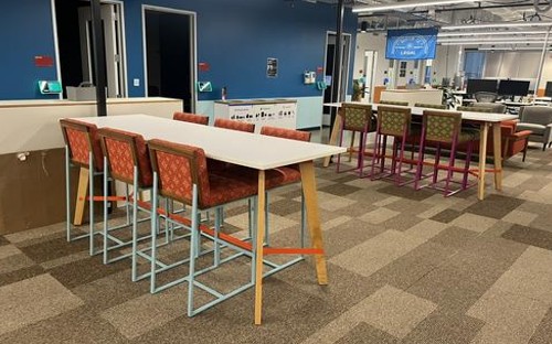 Table - Seated white, wood legs 90" x 30"