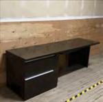Dark Walnut Rerurn Lh, Center Drawer, W/2 F/F