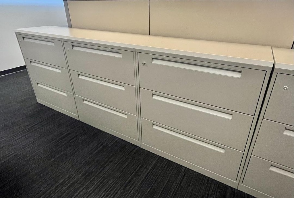 Lateral File - 3H 3R Common Top W 108, D 18, H 41