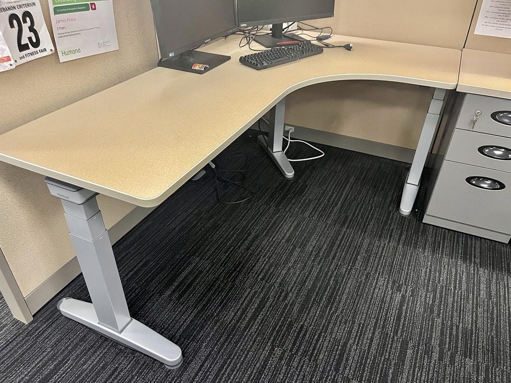 L-Shaped Height Adjustable Desk (LH) W 70, R D 46, D 23