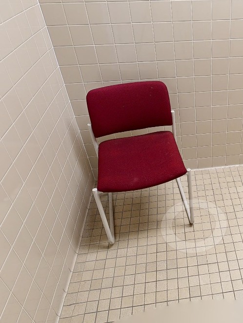 Red Guest Chair, White Legs