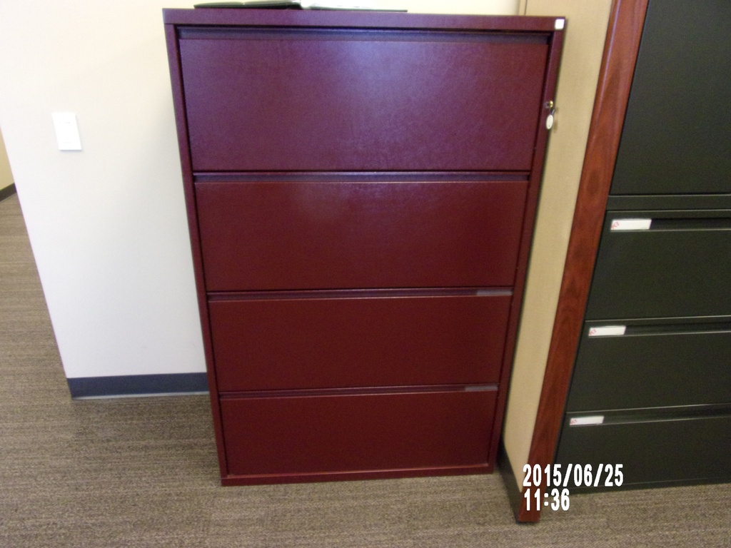 Hm Meridian 4 Drawer Lateral Burgundy