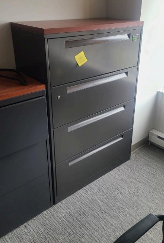 4H Black Filing Cabinet