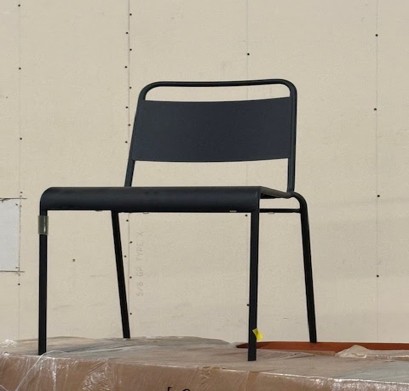 black metal chairs